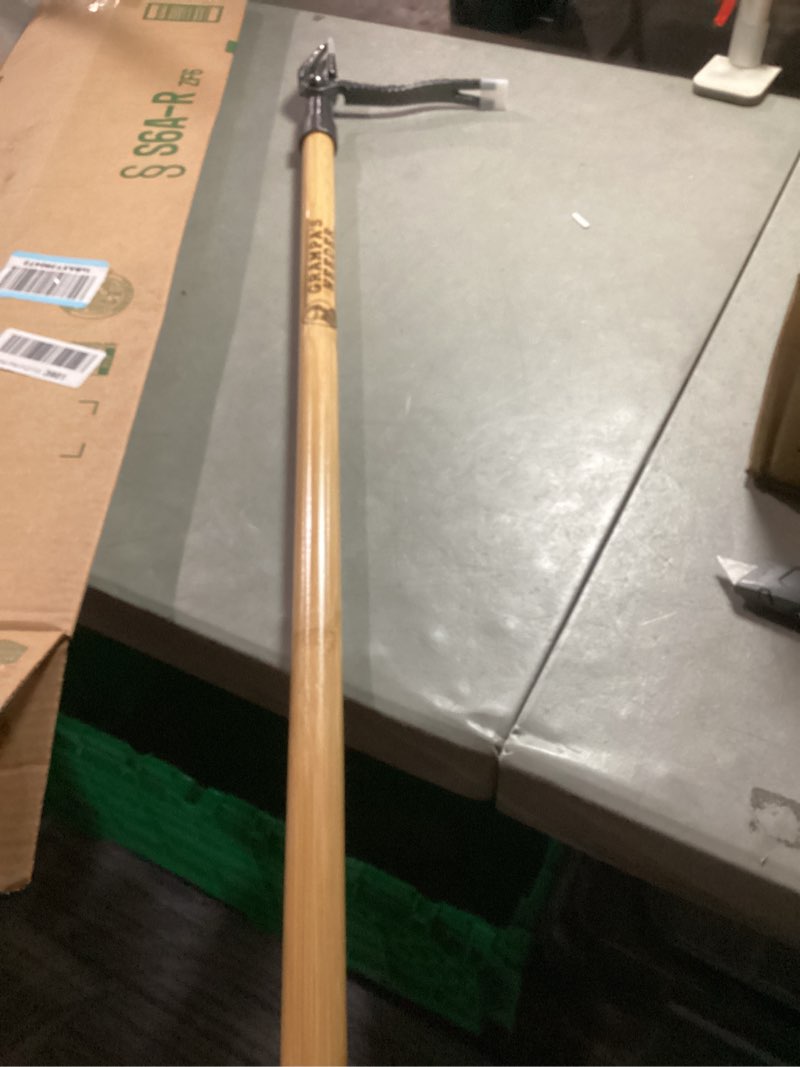 Condition photo showing As Is for grampa's weeder - the original stand up weed puller tool with long handle - made with real bamboo & 4-claw steel head design - easily remove weeds without bending, pulling, or kneeling.