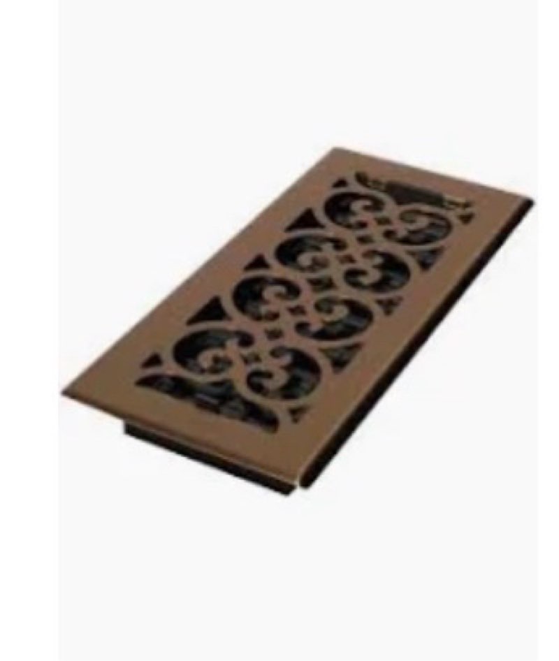 Allen roth 4355591 allen-roth-4-in-x-12-in-Savannah-Floor-Register-Antique-Brass