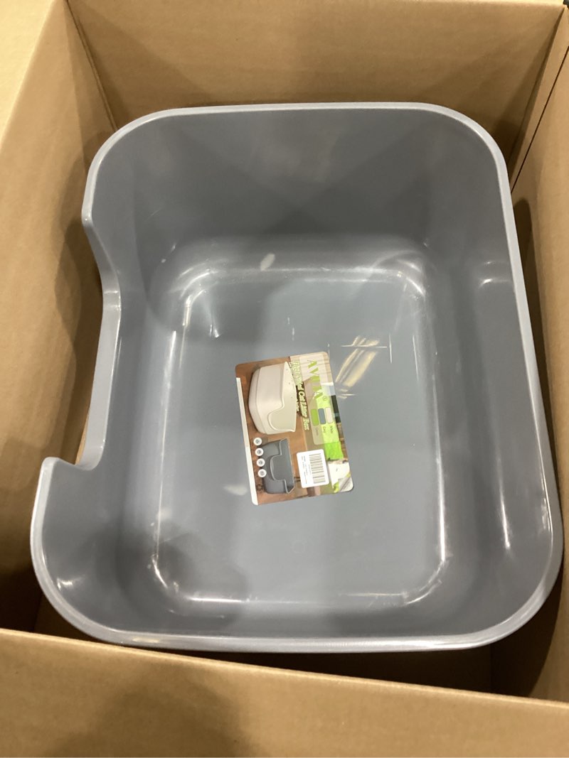 Condition photo showing Good Condition for large cat litter box with high sides, open kitty litter boxes anti-splashing for indoor cat low entry cat litter pan for small and elderly cats, tool-free assembly(19.7” * 15.76” * 8.67” grey)