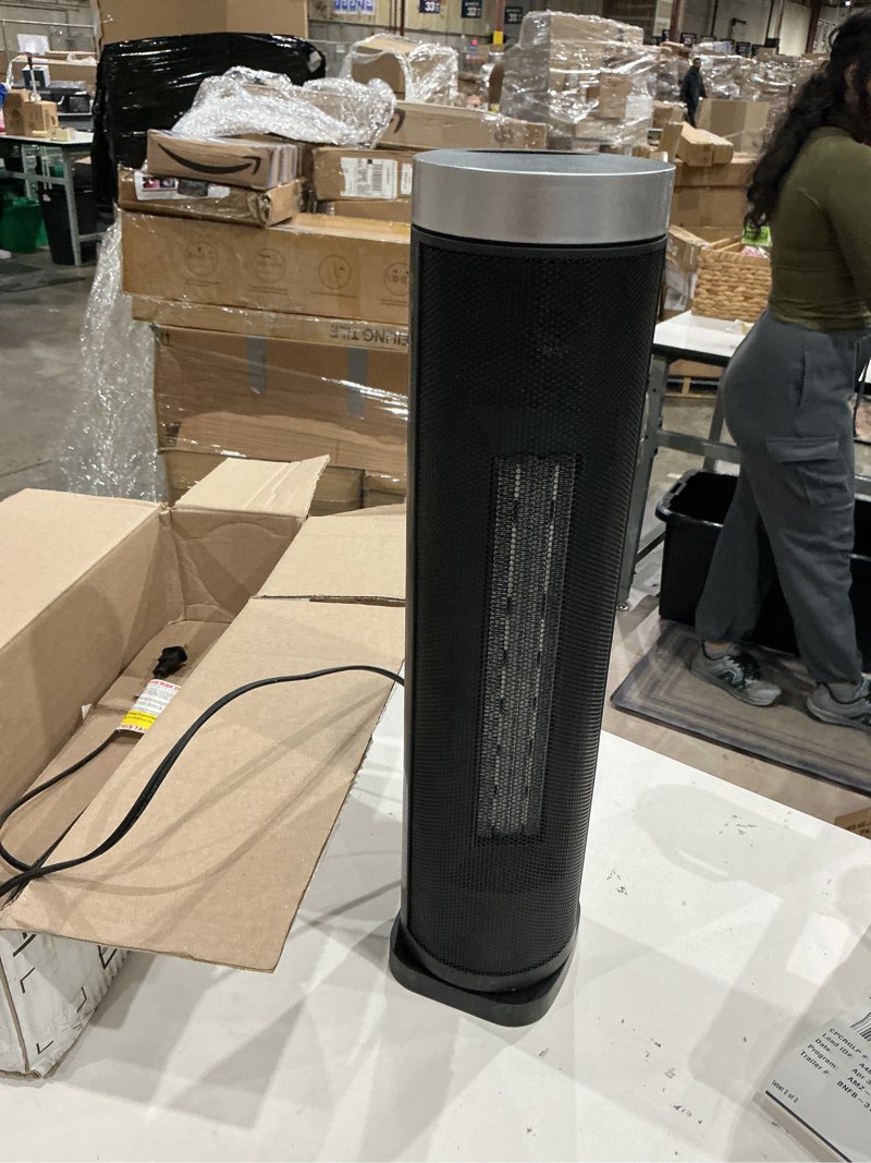 Condition photo showing Good Condition for item similar// smart wifi electric space heater, korex slim ceramic tower heater works with app alexa & google 1500w black