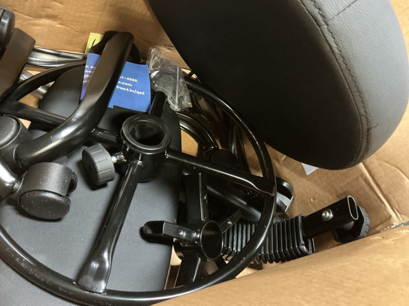 Condition photo showing As Is for Drafting Chair with Backrest – Adjustable Foot Rest Rolling Stool with Wheels, PU Leather Swivel Stool for Office Spa Studio Lab Counter Salon Home Work Bar Kitchen Shop(Black) 1 Black