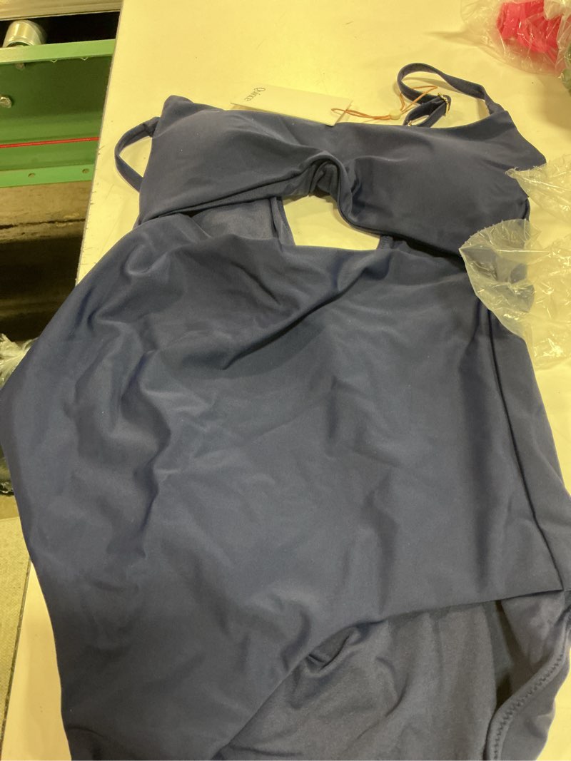 Condition photo showing Good Condition for italian cut out one-piece swimsuit, l, deep navy