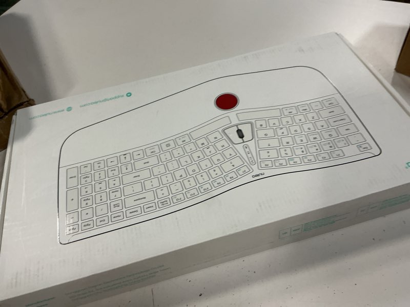 Condition photo showing New/Like New for nulea rt07 wireless ergonomic trackball keyboard - bluetooth and 2.4g usb connectivity, natural typing, wrist rest,split keyboard, usb-c rechargeable,compatible with mac/windows