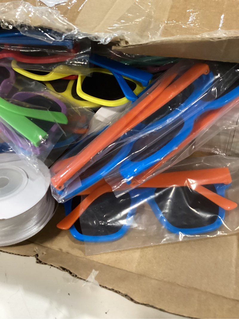 Condition photo showing Good Condition for lunmon 100 set back to school gift neon sunglasses bulk with card tag ribbon, first day of term gift for student summer pool goody bag hawaiian party decoration (your future is so bright) 100 your future is so bright