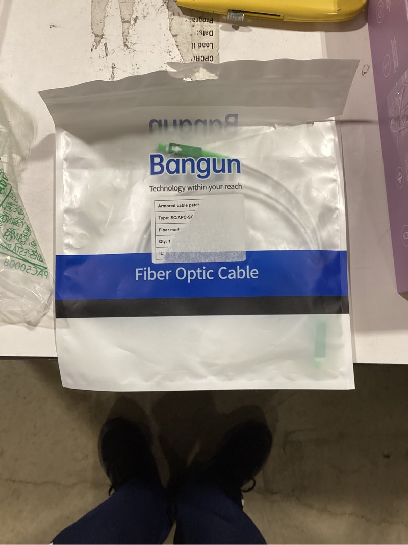 Condition photo showing Good Condition for Similar item SC/APC to SC/APC Fiber Optic Internet Cable, Armored Single Mode Patch Cable, Fiber Optic Jumper Optical Patch Cord - SIMPLEX - 9/125um - OS1/OS2 Compatible, LSZH White, 1m 1 m White Armored 1