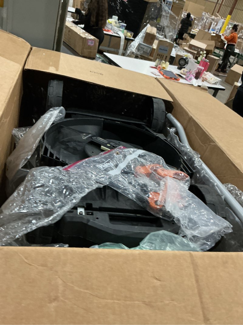 Condition photo showing As Is for worx nitro 40v 16" cordless lawn mower w/brushless motor 2.0 & intellicut, 2-in-1 electric mower w/mulch blade, lightweight push lawn mower for 1/4 acre wg737 – batteries & charger included 16" 40v mower w/(2) 4.0ah batteries