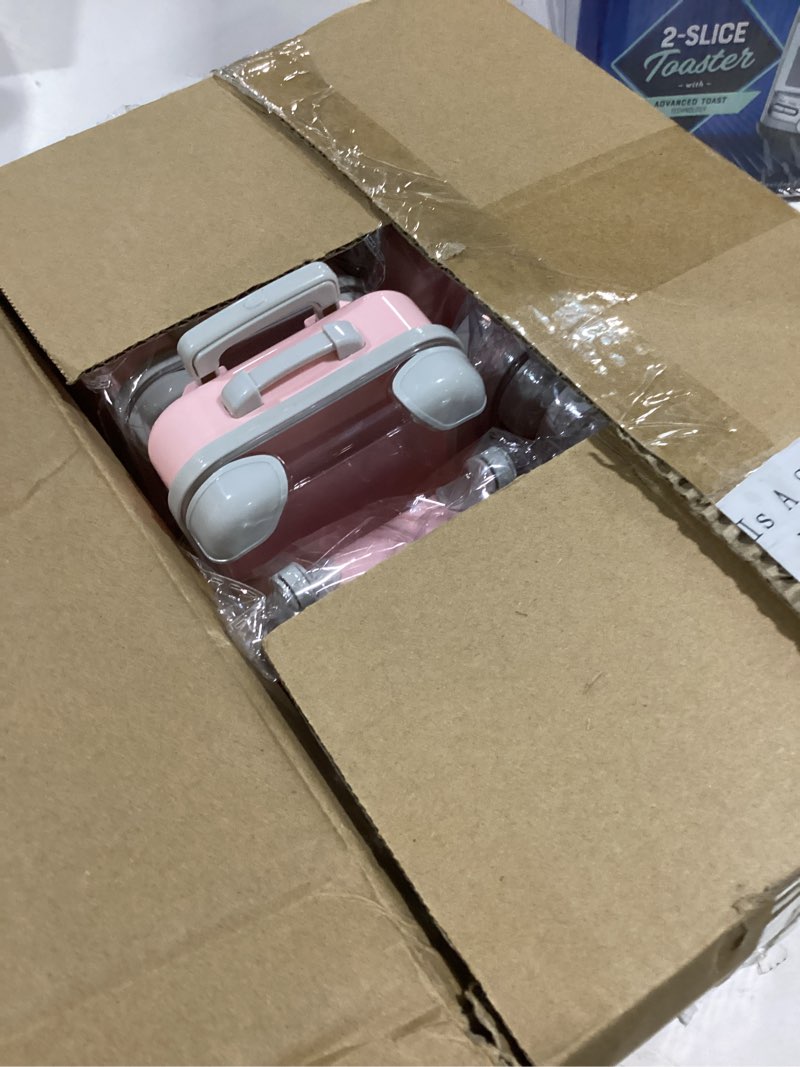 Condition photo showing Good Condition for lemonroad 36 pcs mini suitcase party favor box with plush ball keychain and hair clips 6.69 x 3.74 x 1.97 inches clear mini suitcase gift box for travel baby shower wedding(pink)