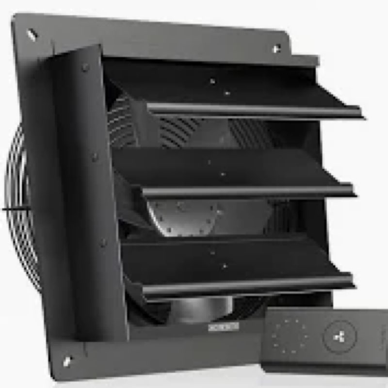 Krysolad 10-Inch Wall Mounted Shipping Container Fan, Air Lift Exhaust Fan with Powder-coated Metal 