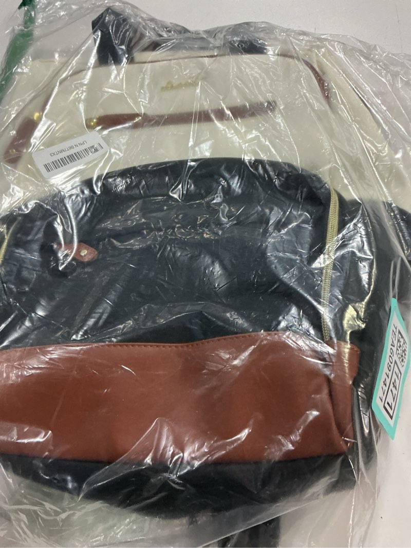 Condition photo showing Good Condition for lovevook lunch backpack for women, 15.6 inch laptop bag with insulated cooler lunch box, work backpack for teacher nurse, travel backpack lunch bag for camping picnic daily use black-white-brown 15.6 inch