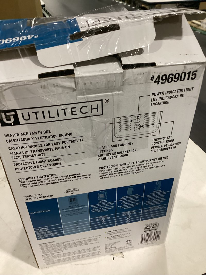 Condition photo showing Good Condition for Utilitech 1500 -Watt Utility Fan Utility Indoor Electric Space Heater with Thermostat