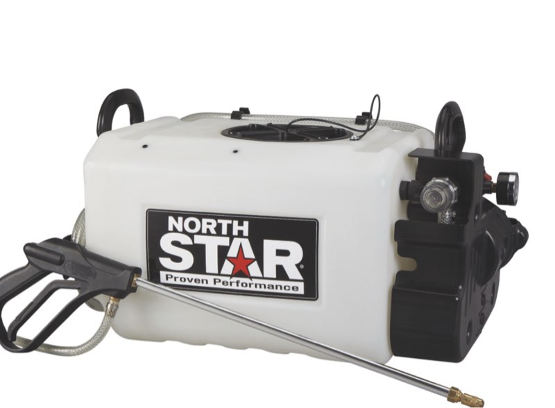 NorthStar Tow-Behind Trailer Boom Broadcast and Spot Sprayer  21-Gallon  2.2 GPM  12 Volt DC  Model# 28278