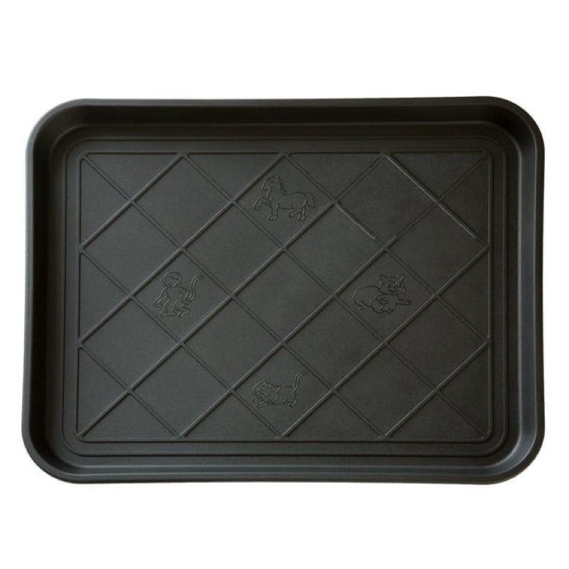 Stalwart All-Weather Indoor/Outdoor Boot Tray with Raised Edge, Black