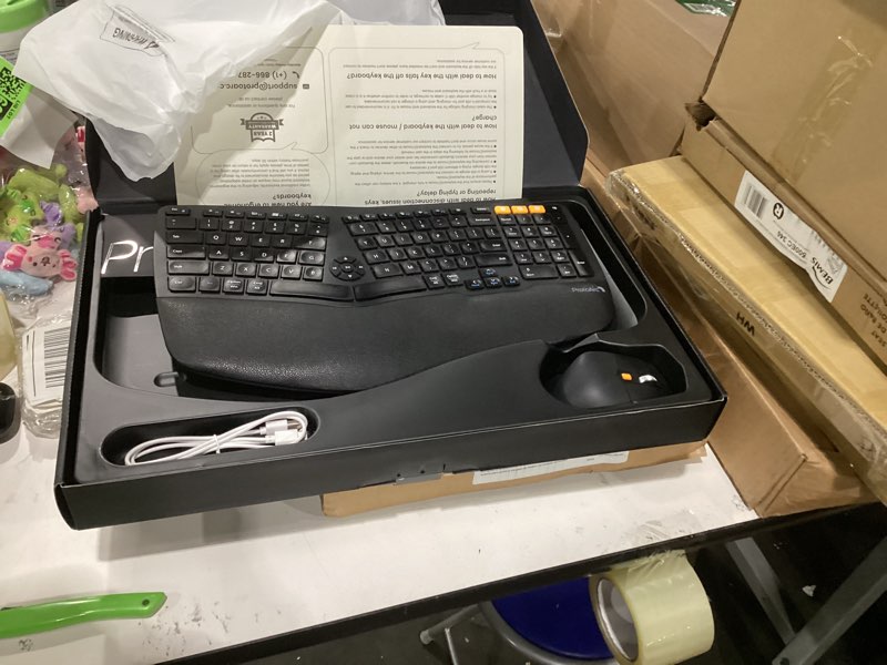 Condition photo showing Good Condition for protoarc ergonomic wireless keyboard mouse, ekm01 plus full size ergo bluetooth keyboard mouse combo, split design, wrist rest, multi-device, rechargeable, for windows/mac os - black