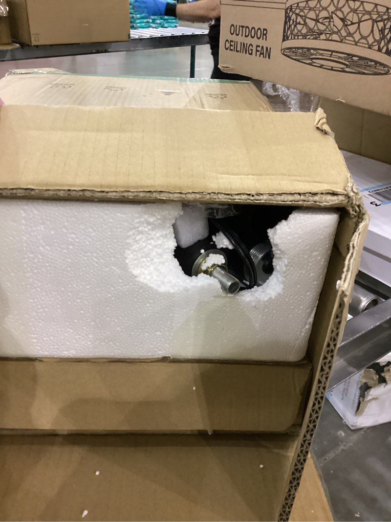 Condition photo showing As Is for Arc Floor Lamp, 3 Light Floor Lamp with Remote, 2400LM Super Bright Tall Standing Lamp with 3 Color Temps & Dimmable, 80" Mid Century Tree Floor Lamps for Living Room, Bedroom, Office Black-Linen Shade