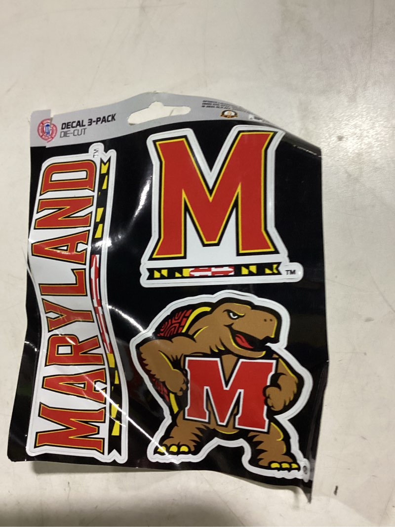 Condition photo showing New/Like New for NCAA Maryland Terrapins Team Decal Red Varies