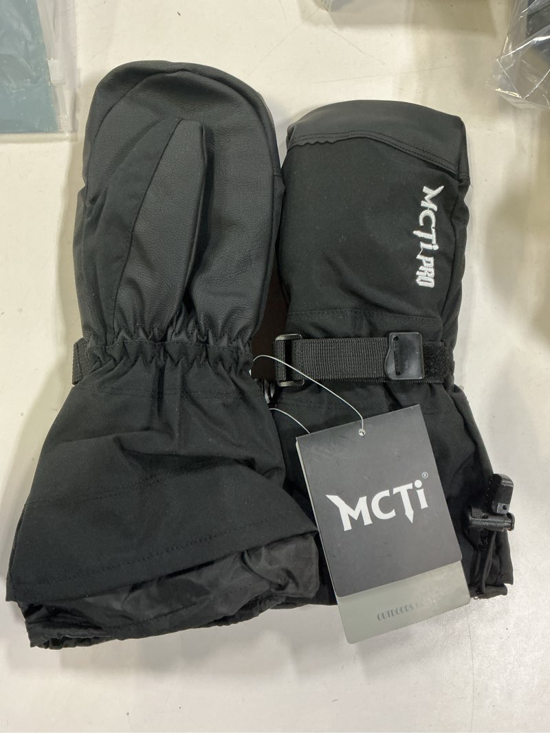 Condition photo showing Good Condition for MCTi Kids Mittens Waterproof Winter Ski Warm Sherpa Fleece Lined Removable Insert Black Small(Fits 12-16 years)