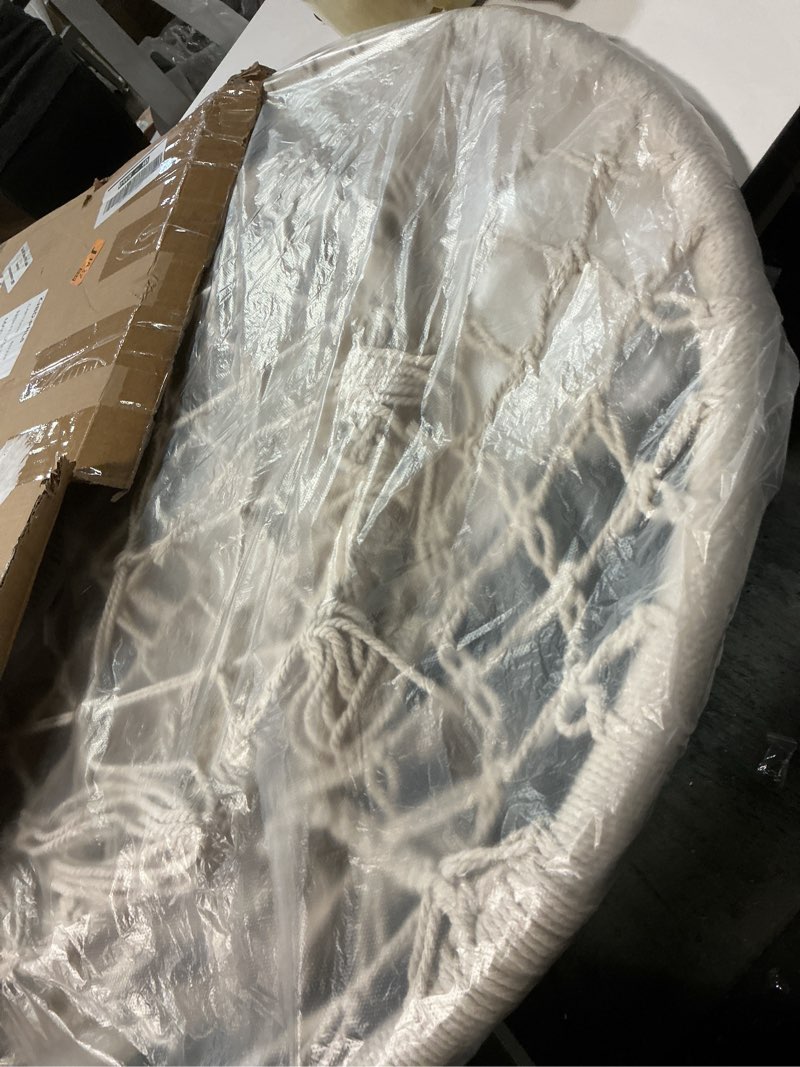 Condition photo showing Good Condition for Greenstell Hammock Chair, Macrame Swing Chair with Comfy Cushion, Boho Hanging Chair for Outdoor & Indoor, Perfect for Bedroom, Patio, Balcony, Hold up to 330Lbs, Beige Beige Standard Size (24.0 x 27.6 x 48.0 inch)