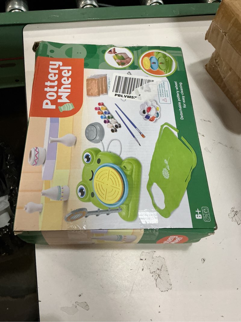 Condition photo showing New/Like New for Pottery Wheel for Kids - Complete Pottery Painting Kit Arts and Crafts for Kids Ages 8-12 with 3 Pack Air Dry Clay Art Supplies Toys for Girls Boy Birthday Gift for 6 7 8 9 10 11 12+ Green