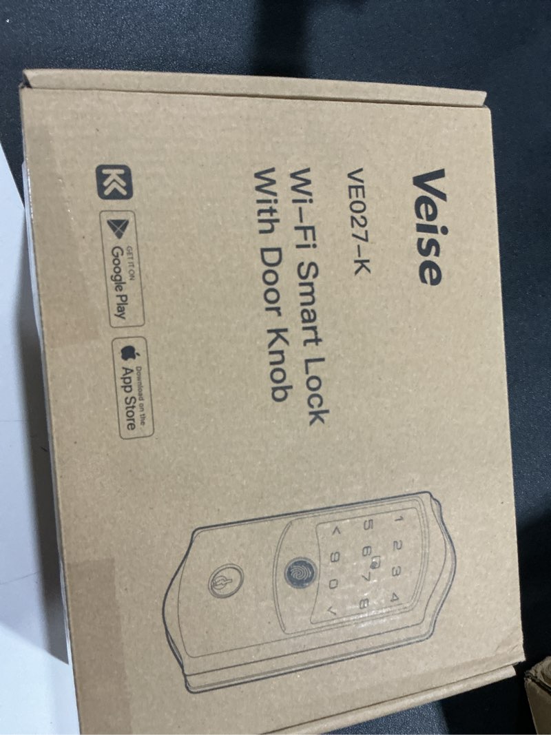 Condition photo showing Good Condition for Veise VE027-K Built-in WiFi Smart Lock with 2 Knob, Fingerprint Keyless Entry Door Lock Handle Set f