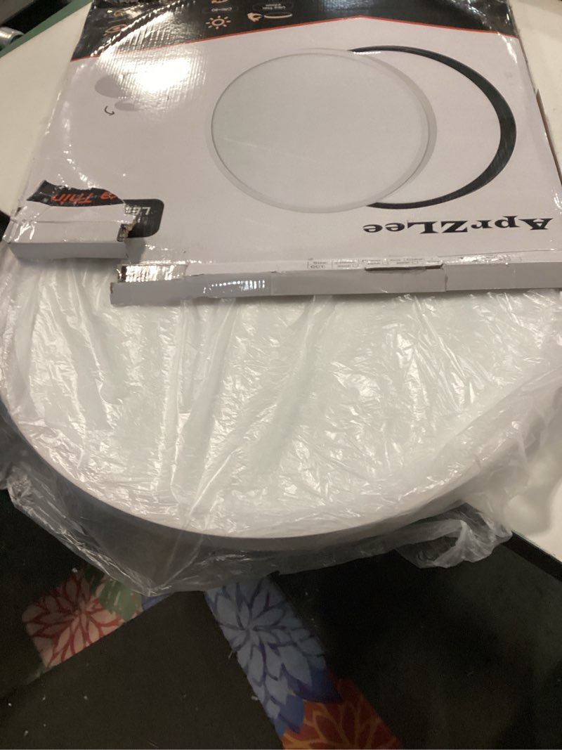 Condition photo showing New/Like New for 24 Inch Flush Mount Ceiling Light, 56W 5600 lm Ceiling Light Fixture with 3 CCT Selectable 3000K/4000K/ 6500K(Wall Switch Control), Slim Round Surface Mount LED Light Fixture for Kitchen Bedroom 24inch