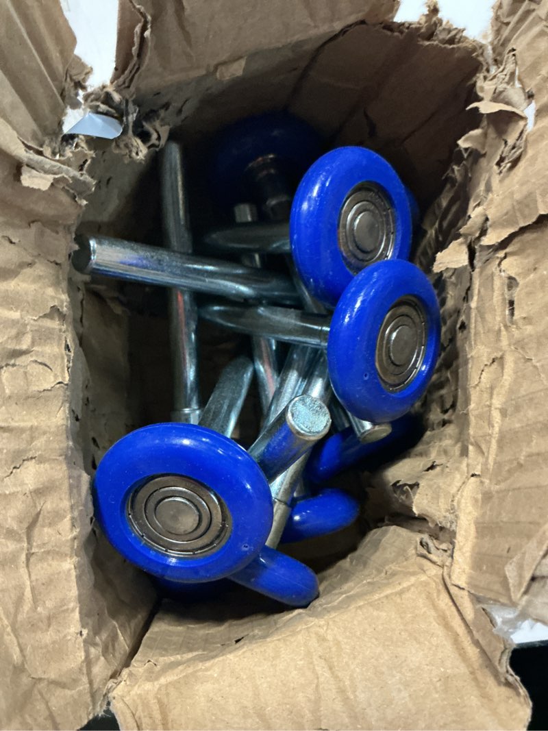 Condition photo showing Good Condition for 12 Pack 1.8 Inch Nylon Sealed Garage Door Rollers, Quiet/Durable and High Load, High Performance Bearing, Blue, by GENHAKON.