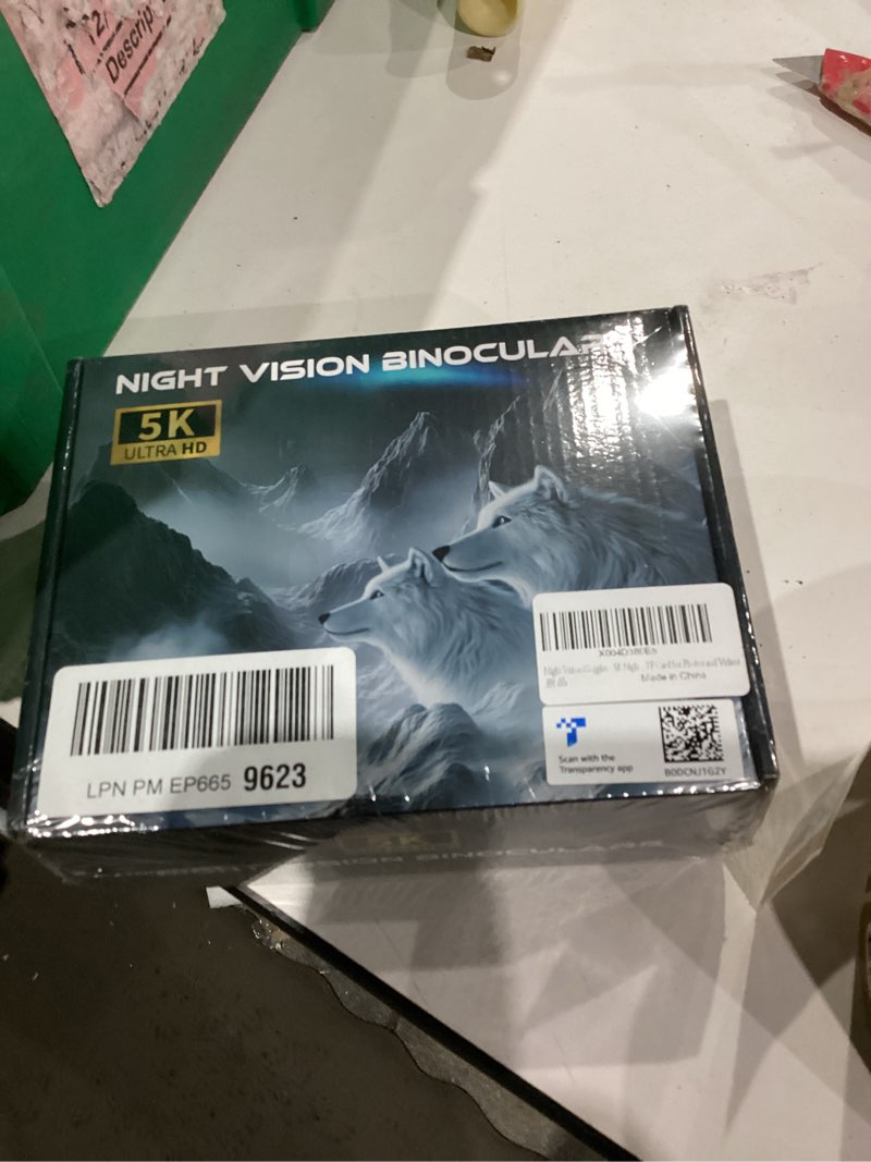 Condition photo showing As Is for Night Vision Goggles - Night Vision Binoculars for Adults, 5000mAh Rechargeable Infrared Binoculars with 3'' Large Screen, 10X Digital Zoom External Flashlight for Camping Black