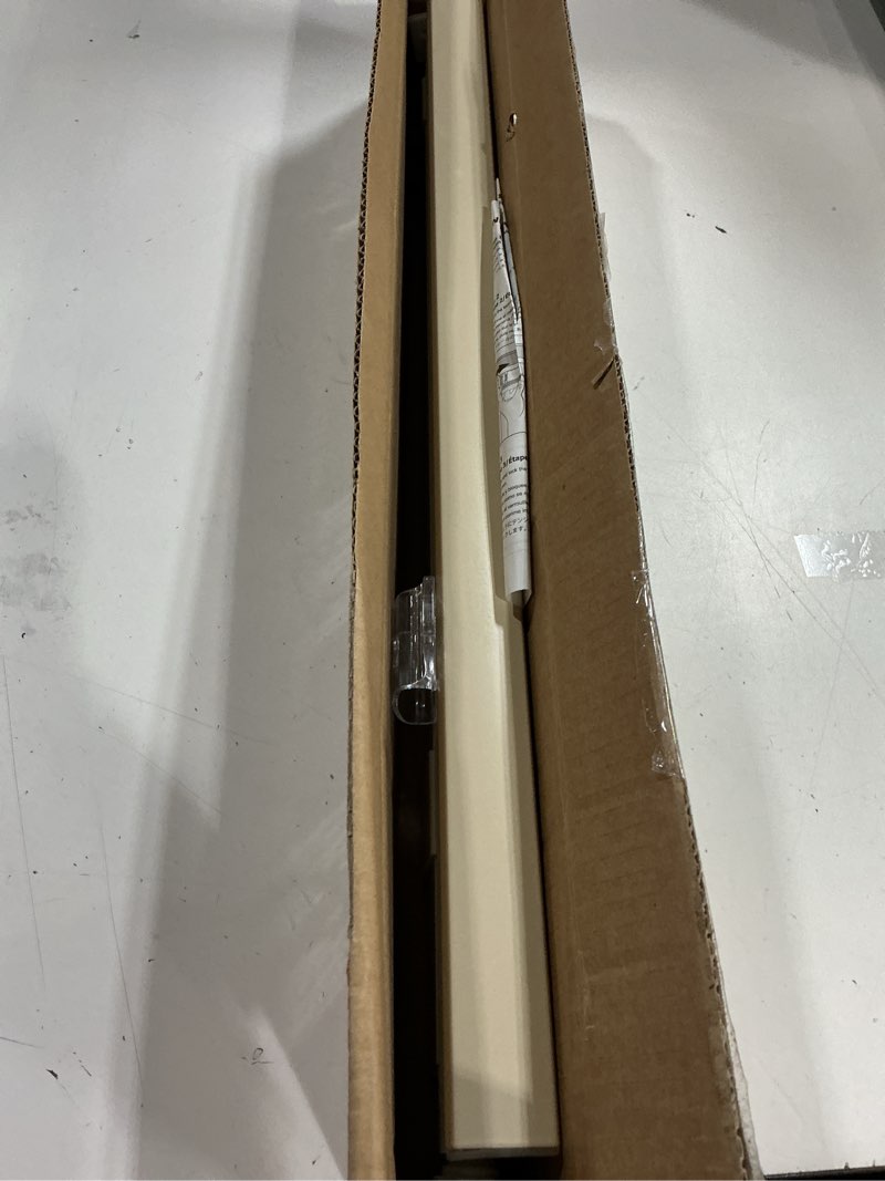 Condition photo showing As Is for LazBlinds Cordless Cellular Shades, No Tools No Drill Blackout Honeycomb Shades Pleated Blinds for Windows, 23.5'' W x 48'' H, Soft Cream Blackout-soft Cream 23 1/2'' W x 48'' H