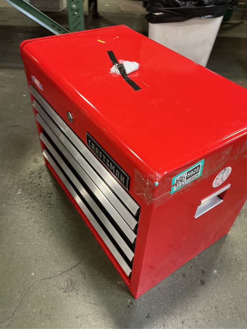 Condition photo showing As Is for CRAFTSMAN 2000 Series 26.09-in W x 19.8-in H x 16.03-in D 5 -Drawer Steel Tool Chest ( Red and Black ) | CMST98263RB