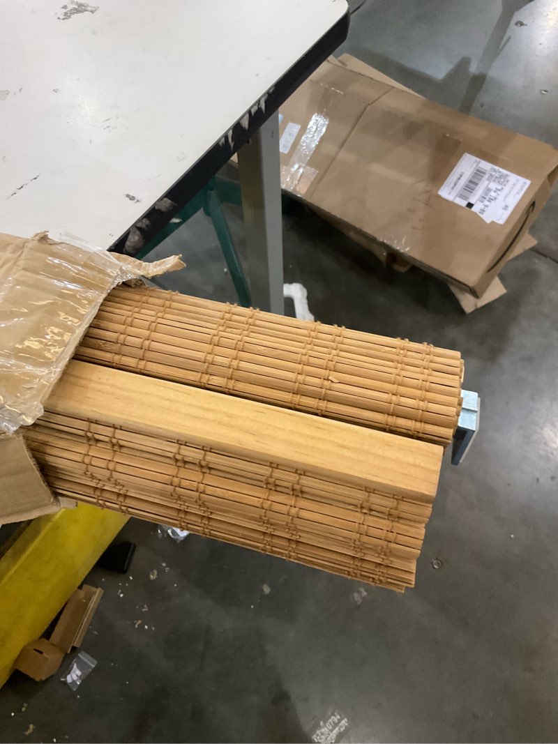 Condition photo showing Good Condition for LazBlinds No Tools No Drill Cordless Bamboo Roman Shades, Light Filtering Window Treatment, Roll Up Bamboo Blinds for Windows 41'' W x 72'' H, Ceylon Light Russet Light Filtering-ceylon Light Russet 41" W x 72" H