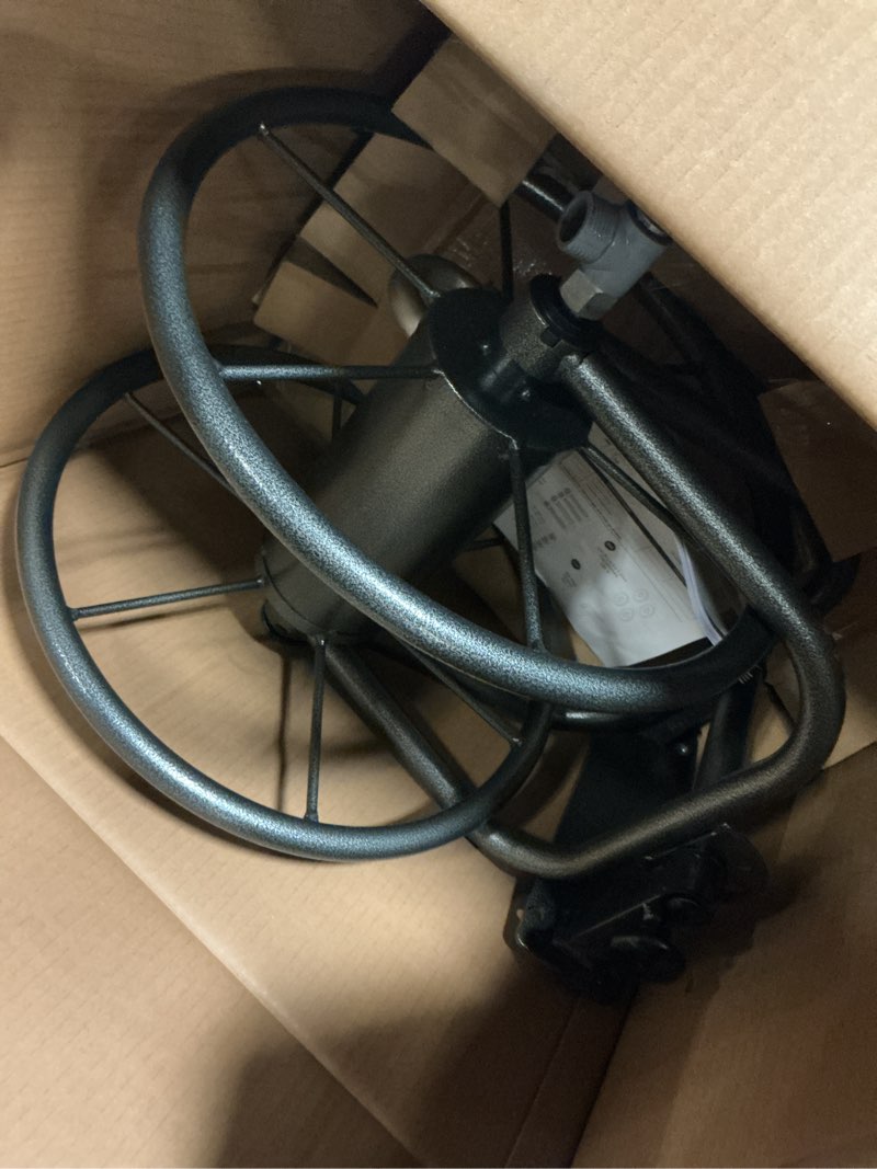 Condition photo showing As Is for project source steel 200-ft cart hose reel