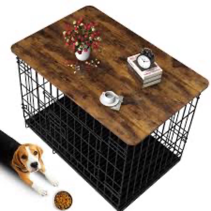 42 x 28 Inch Dog Crate Topper Wood - Dog Kennel Topper Bamboo Top for 42 Inch Crates, Pet Crate Furn