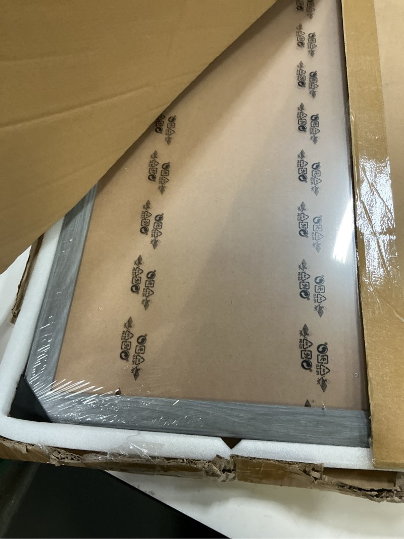 Condition photo showing Good Condition for 24x30 wood frame gray, rustic natural grey wooden 30x24in poster picture frame, distressed 24 x 30inch woodgrain gallery photo frame with hd plexiglass, horizontal vertical wall mounting display 1pcs grey 24x30