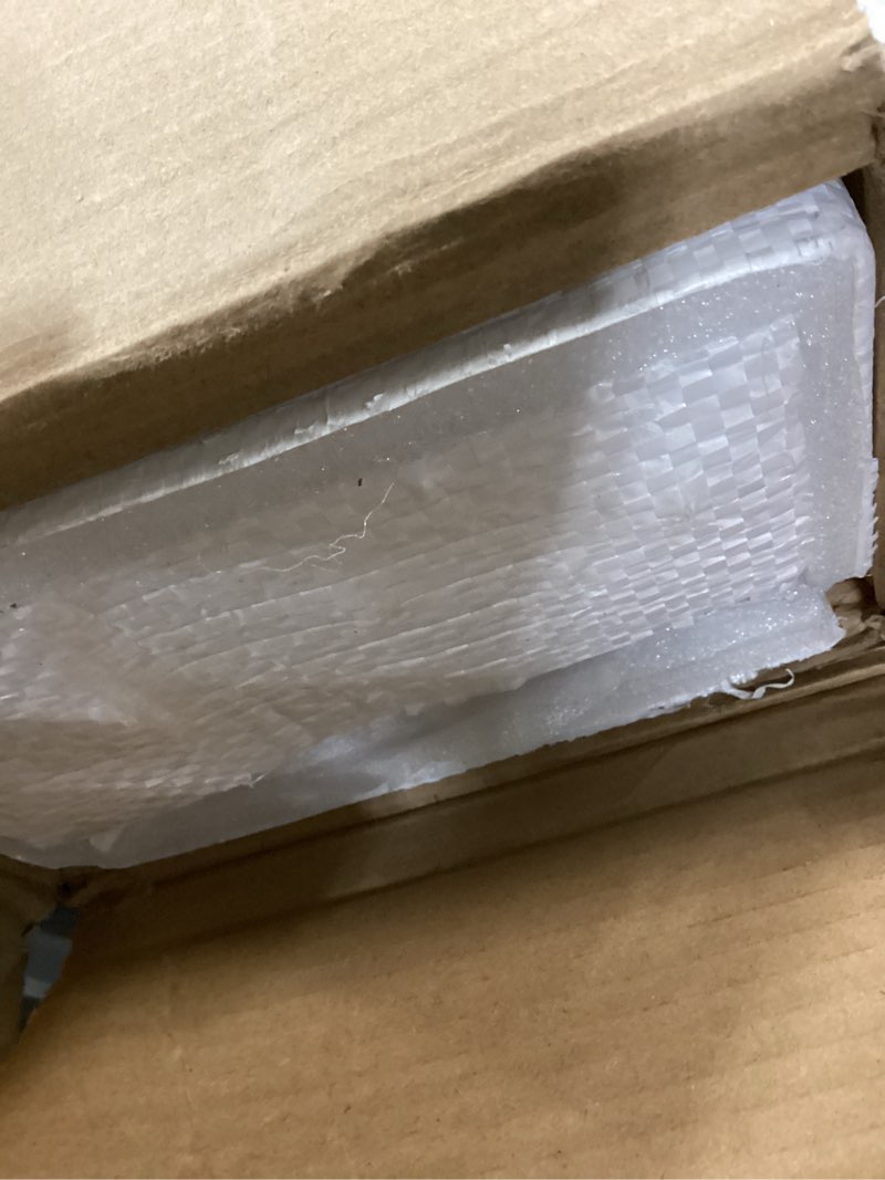 Condition photo showing As Is for NeatiEase Peel and Stick Wall Molding Kit 6-Frame Pre-Made, Ready-to-Assemble Wall Moulding Panel Frame, Self-Adhesive Wainscoting Panels Wall Trim for Interior Walls Home Decor (50"x40",50"x20") 50"x40",50"x20" Width:1.7", White