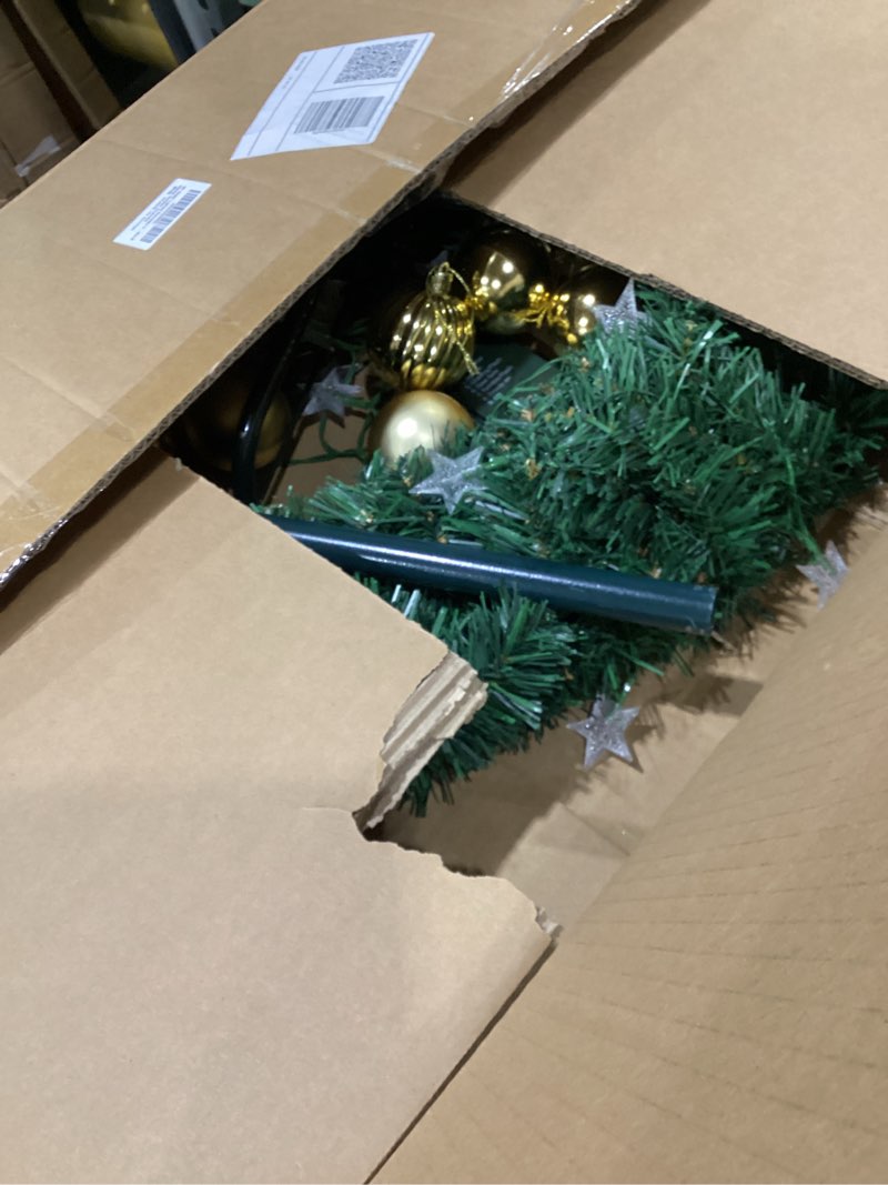 Condition photo showing Good Condition for 3 ft eid ramadan moon tree, lighted crescent artificial tree with led star string, islamic decoration for garden, indoor, home, party decor(green)