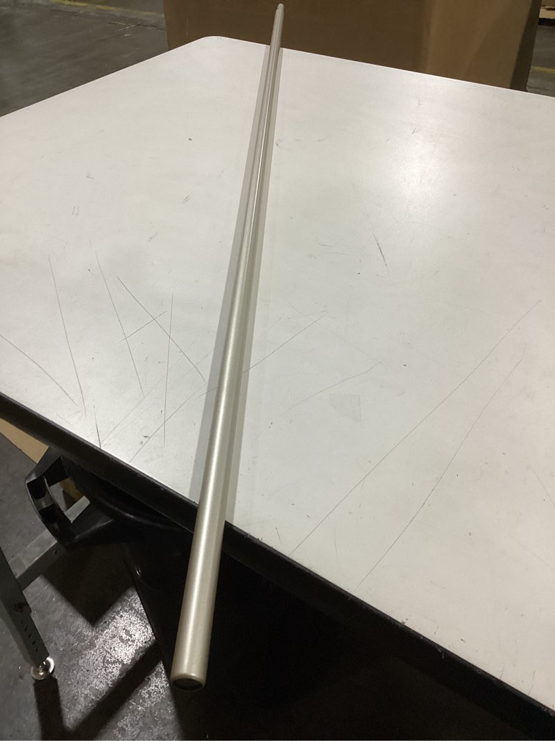 Condition photo showing As Is for Amazon Basics Adjustable Room Darkening Blackout Curtain Rod, 48" to 88", Nickel Nickel 48" to 88" Single Rod