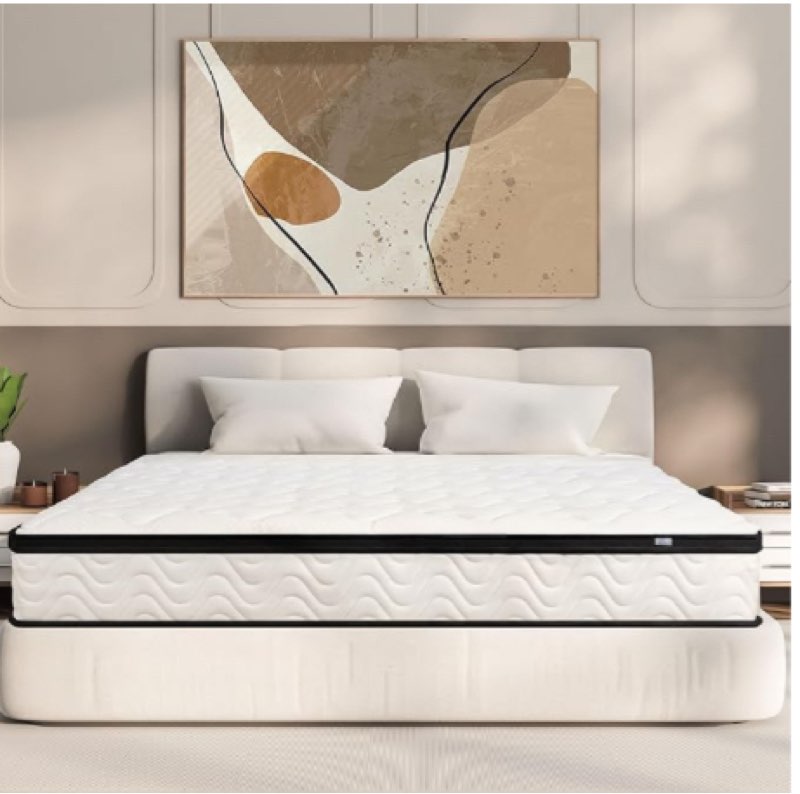 Full Size Mattress 10 Inch | Full Mattresses in a Box Hybrid | Medium Firm Feel Memory Foam and Individual Pocket Springs | Fiberglass Free Bed Matress | Breathable | CertiPUR-US | Upgrade