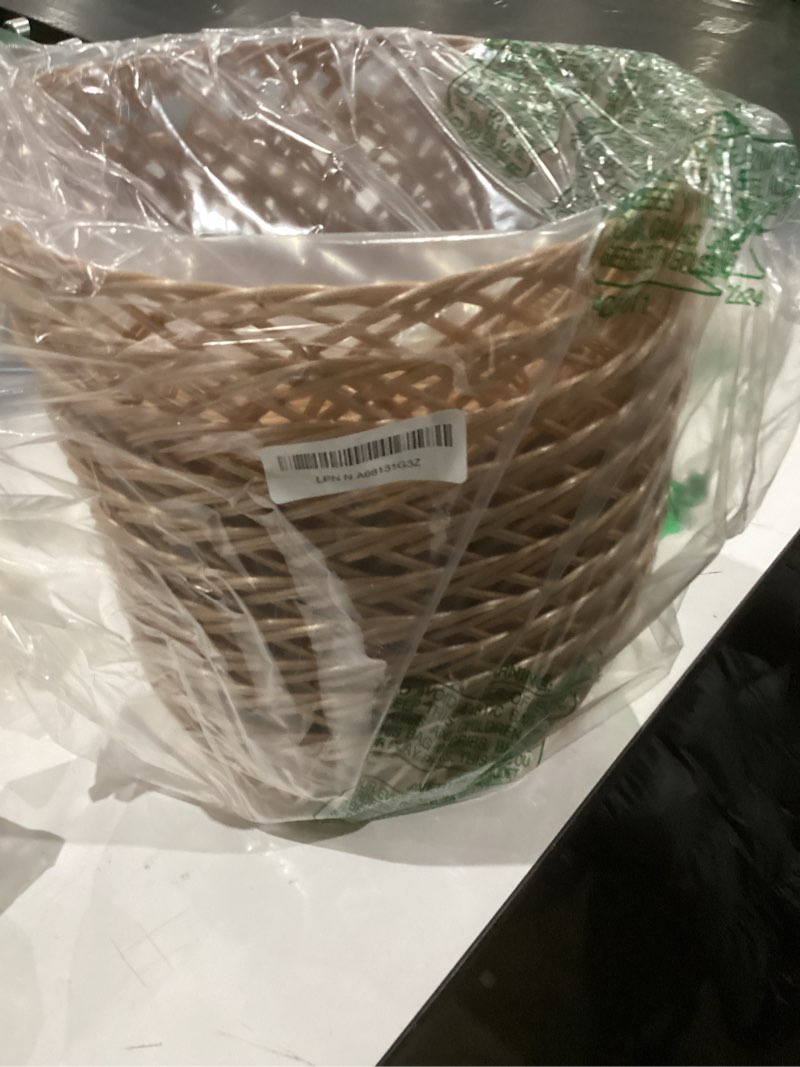 Condition photo showing Good Condition for 10 Pack Plastic Oval Basket, 10"x7.5"x4" Wicker Bread Basket Bin, Small Empty Food Fruit Storage Serving Bowl, Gift Basket Bulk for Kitchen Restaurant Party Centerpiece Display Christmas