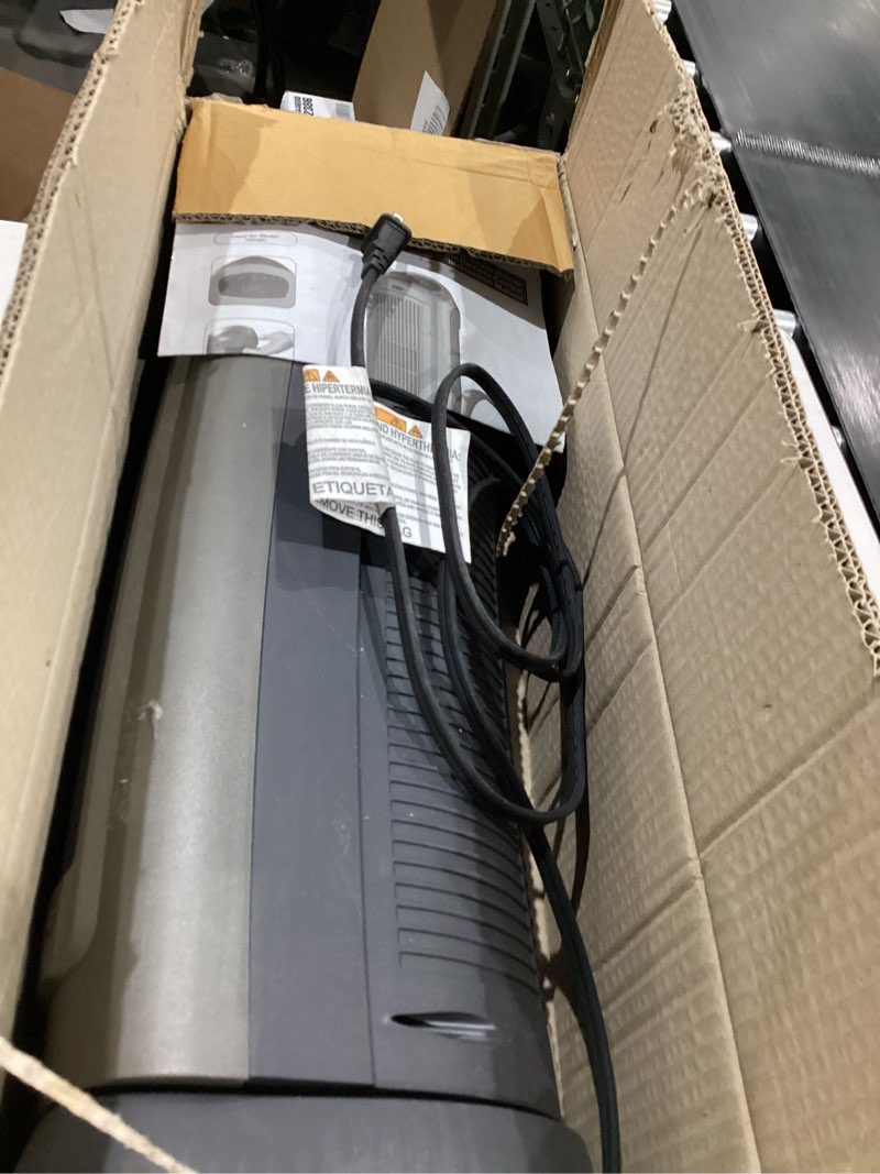 Condition photo showing As Is for Lasko Oscillating Digital Ceramic Tower Heater for Home with Adjustable Thermostat, Timer and Remote Control, 23 Inches, 1500W, Silver, 755320 Silver Heater