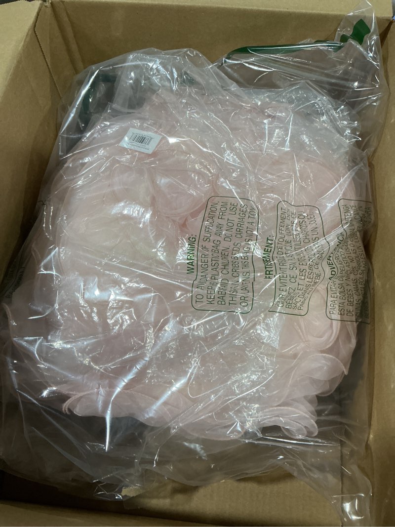 Condition photo showing New/Like New for Lush Decor Ruffle Layer Flower Decorative Throw Pillow, 17" Round, Blush - Ruffle Round Pillow - Throw Pillows For Bed, Couch, Or Chair Blush 17" Round