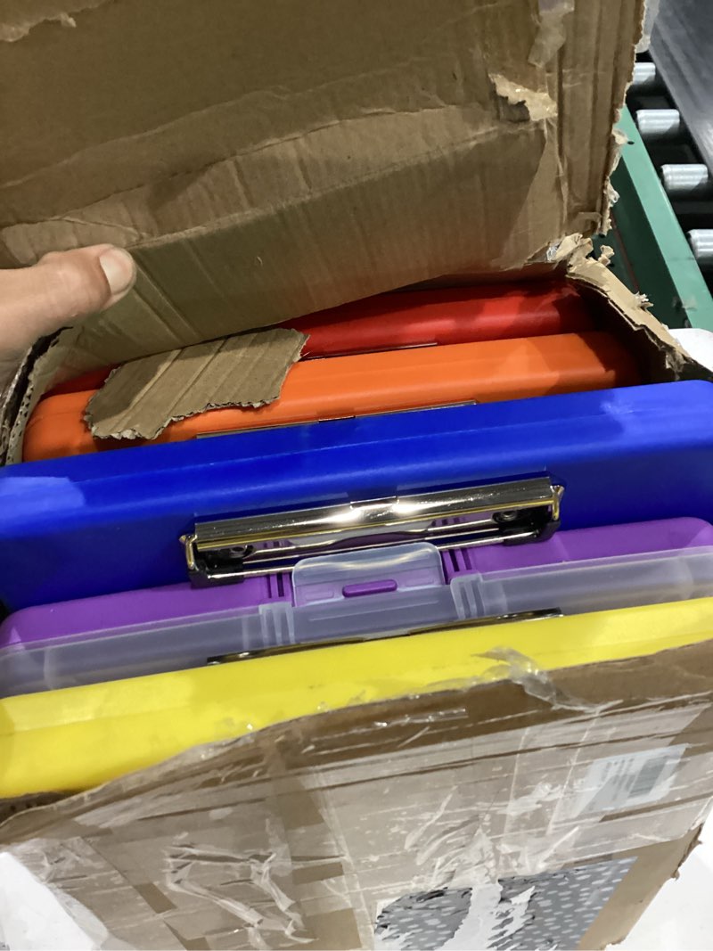 Condition photo showing Good Condition for crtiin 6 pcs plastic clipboard with storage colored a4 nursing holder heavy duty waterproof storage clipboard folder for office school(bright color,6 pcs) bright color 6