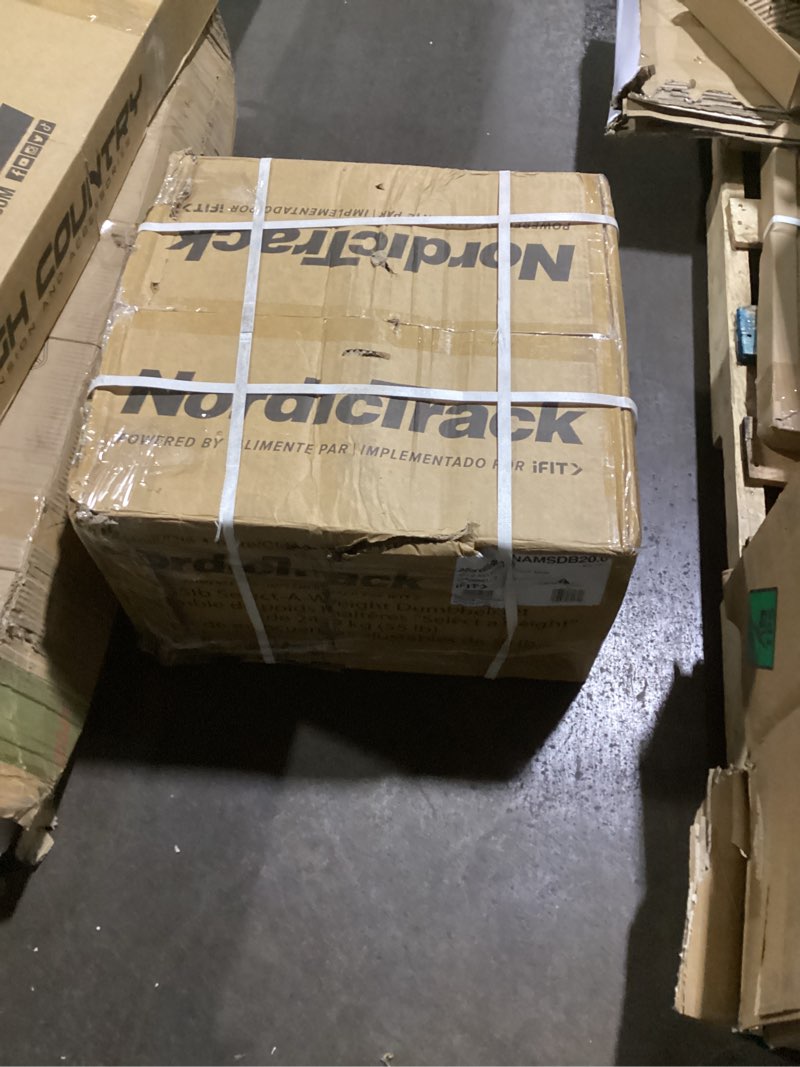 Condition photo showing New/Like New for nordictrack select-a-weight adjustable dumbbells 55 lb. select-a-weight dumbbell pair