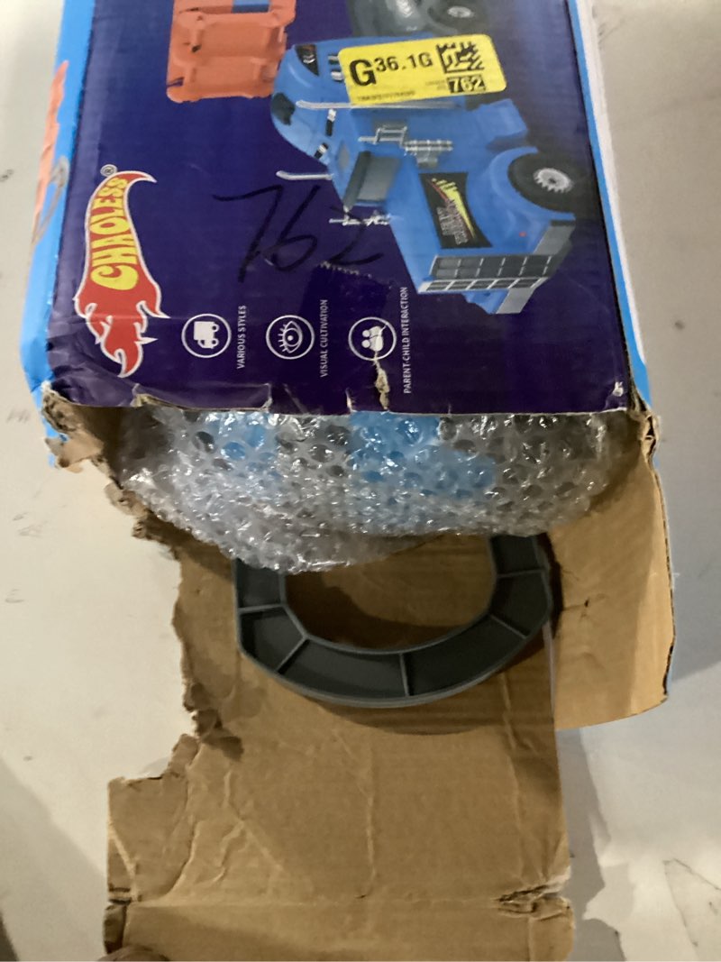 Condition photo showing New/Like New for 2-in-1 race truck car toys for 3-8 years old boys girls, trucks for toddlers 2-4 years foldable transport car toys with 2 foldable tracks 16 race cars, birthday gifts for toddler toys 2-3
