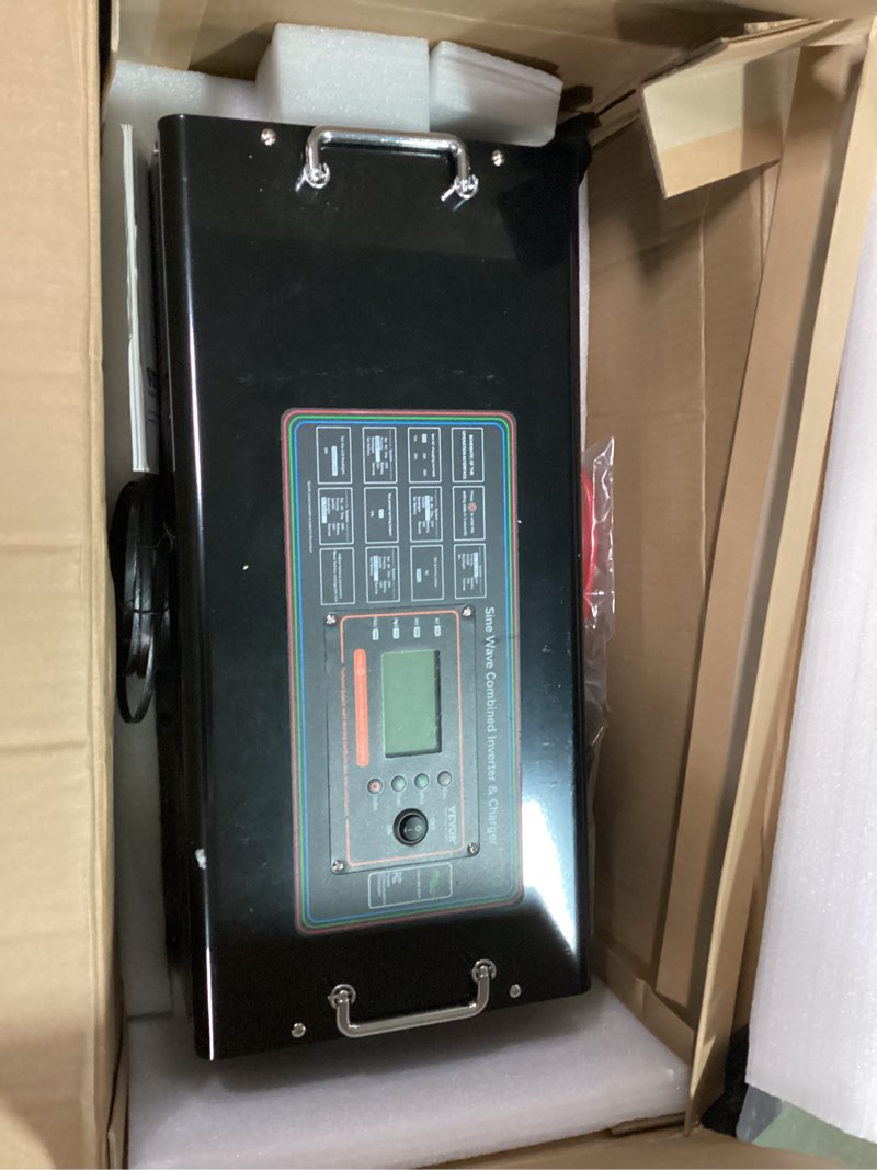 Condition photo showing Good Condition for VEVOR Pure Sine Wave Inverter Charger, 2000 Watt, DC 12V to AC 120V, Battery Charger with LCD Display, Remote Control, Solar Inverter for Off-Grid Solar RV Boat Home, Compatible with Various Batteries