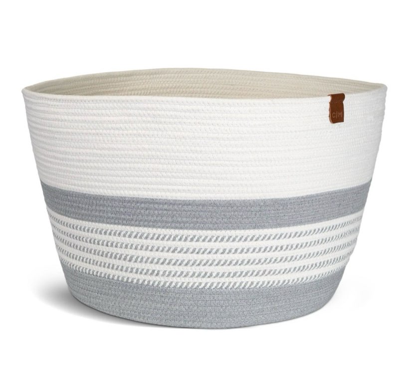 clevermade xl rope basket stone gray