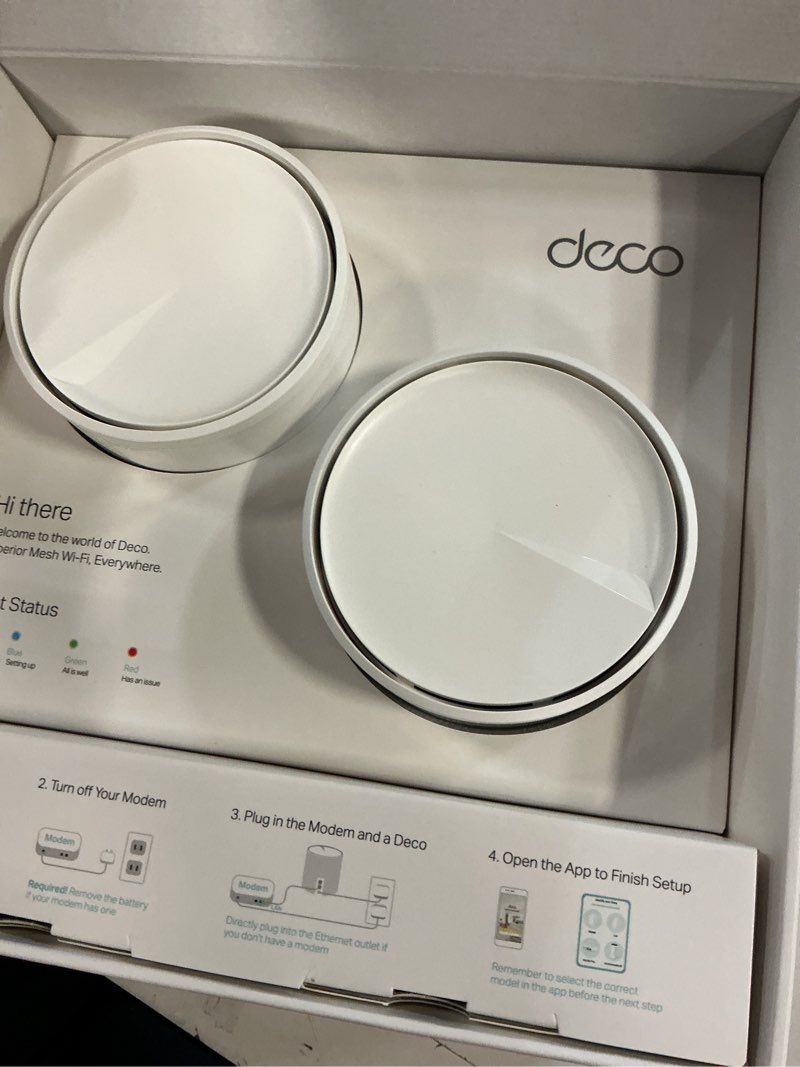 Condition photo showing Good Condition for tp-link wi-fi 6 ax3000 mesh router system | deco w6000 (2-pack) | 5 000 sq. ft. of wifi coverage