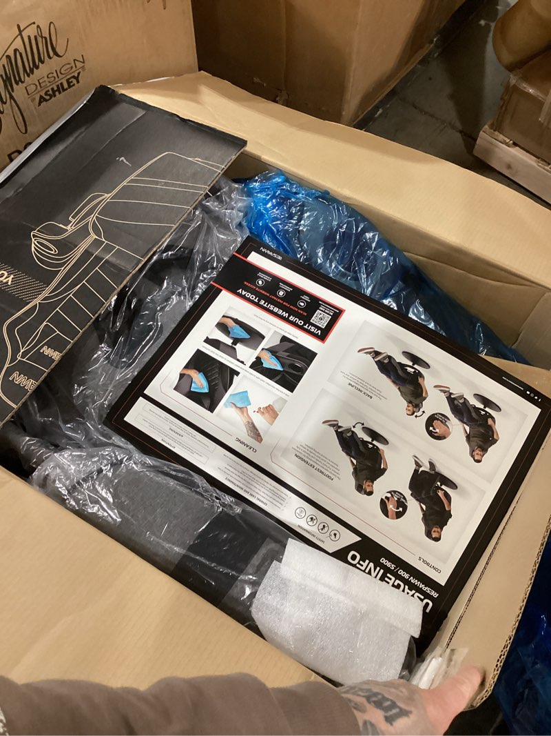 Condition photo showing As Is for RESPAWN 900 Console Gaming Recliner with Footrest and Lumbar Support - Comfortable Ergonomic Gaming Chair with Headrest, No Wheels, Reclining, Heavy Duty, Racing Style Video Game Chairs - Gray Fabric Grey Fabric