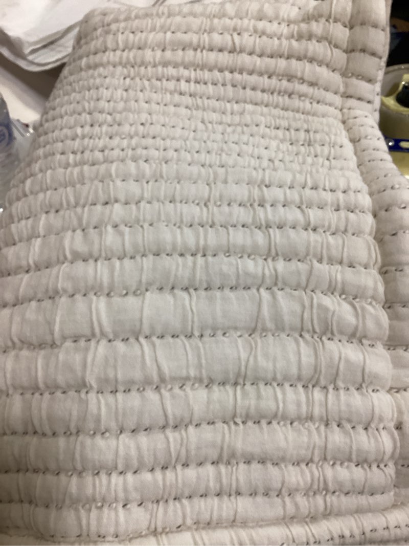 Condition photo showing Good Condition for organic cotton channel stitch sham set color: undyed size: king