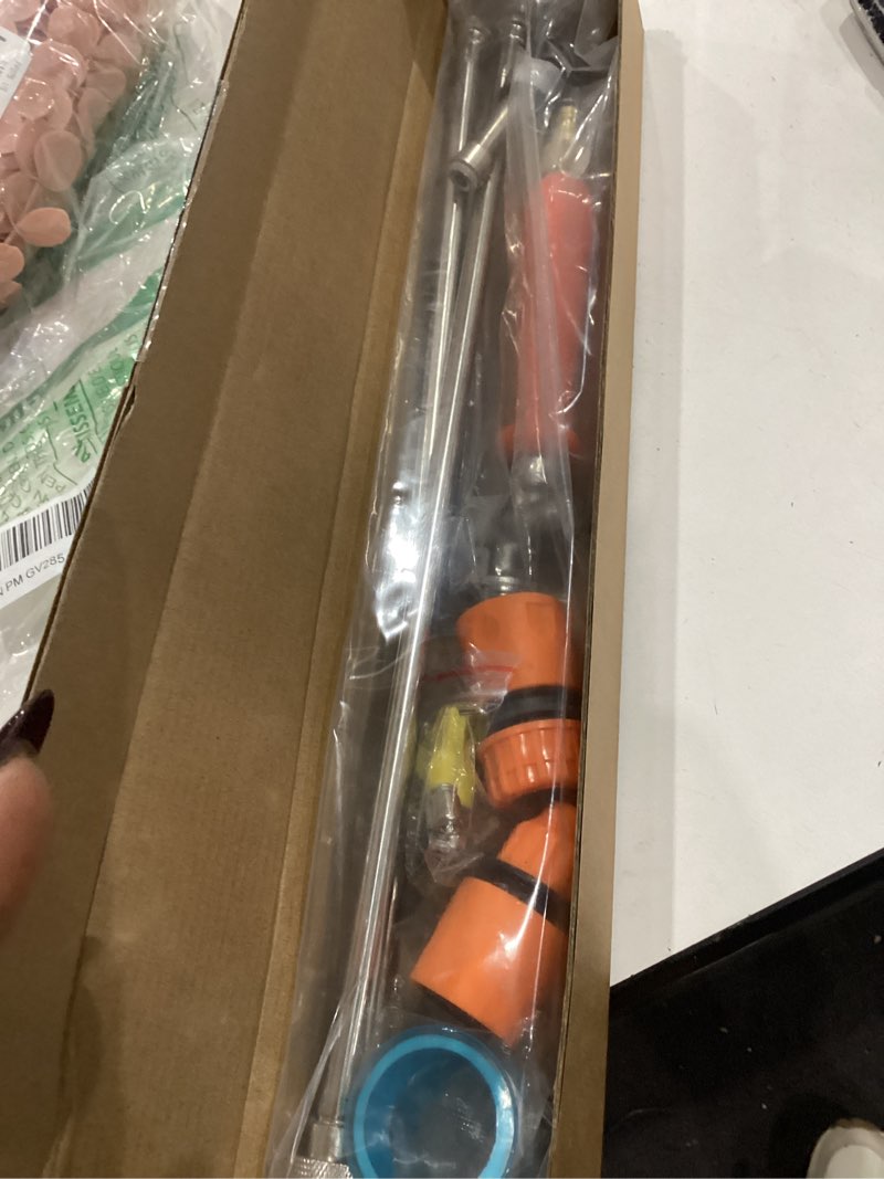 Condition photo showing Good Condition for all metal 44 inch replacement sprayer wand, suitable for 1/2" hose quick connector, 1/4" & 3/8" & 1/2" brass barb sprayer wand, built-in shut valve stainless steel, w/2 hose clamps & 2 rolls raw tape a: sprayer wand × 1