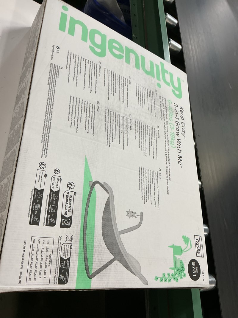Condition photo showing New/Like New for ingenuity keep cozy 3-in-1 grow with me vibrating baby bouncer, seat & infant to toddler rocker, vibrations & -toy bar, 0-30 months up to 40 lbs (weaver)