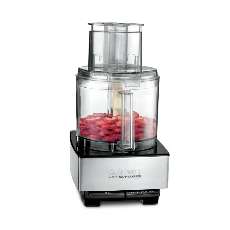 Cuisinart Food Processor, 14-Cup Vegetable Food Chopper for Mincing, Dicing, Shredding, Puree & Kneading Dough, 720-Watt Motor, Stainless Steel, DFP-14BCNY